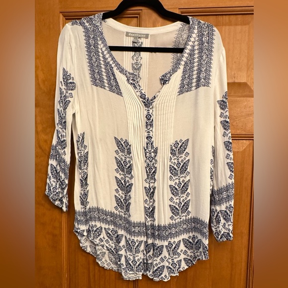 Daniel Rainn Amely Split Neck Blouse Sz. L - Picture 3 of 6